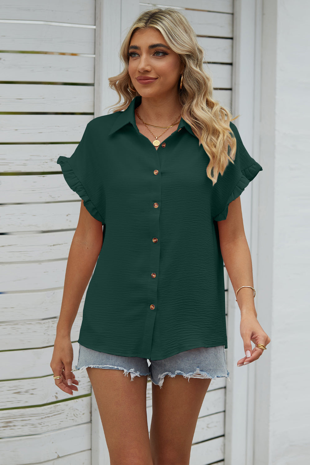 Short Sleeve Collared Shirt