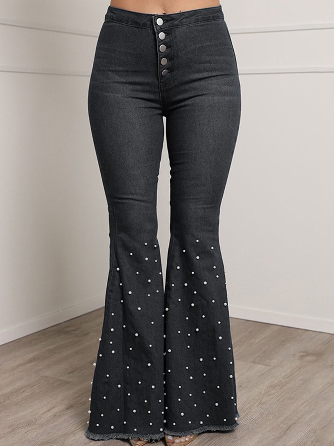 Button Fly Flare Jeans