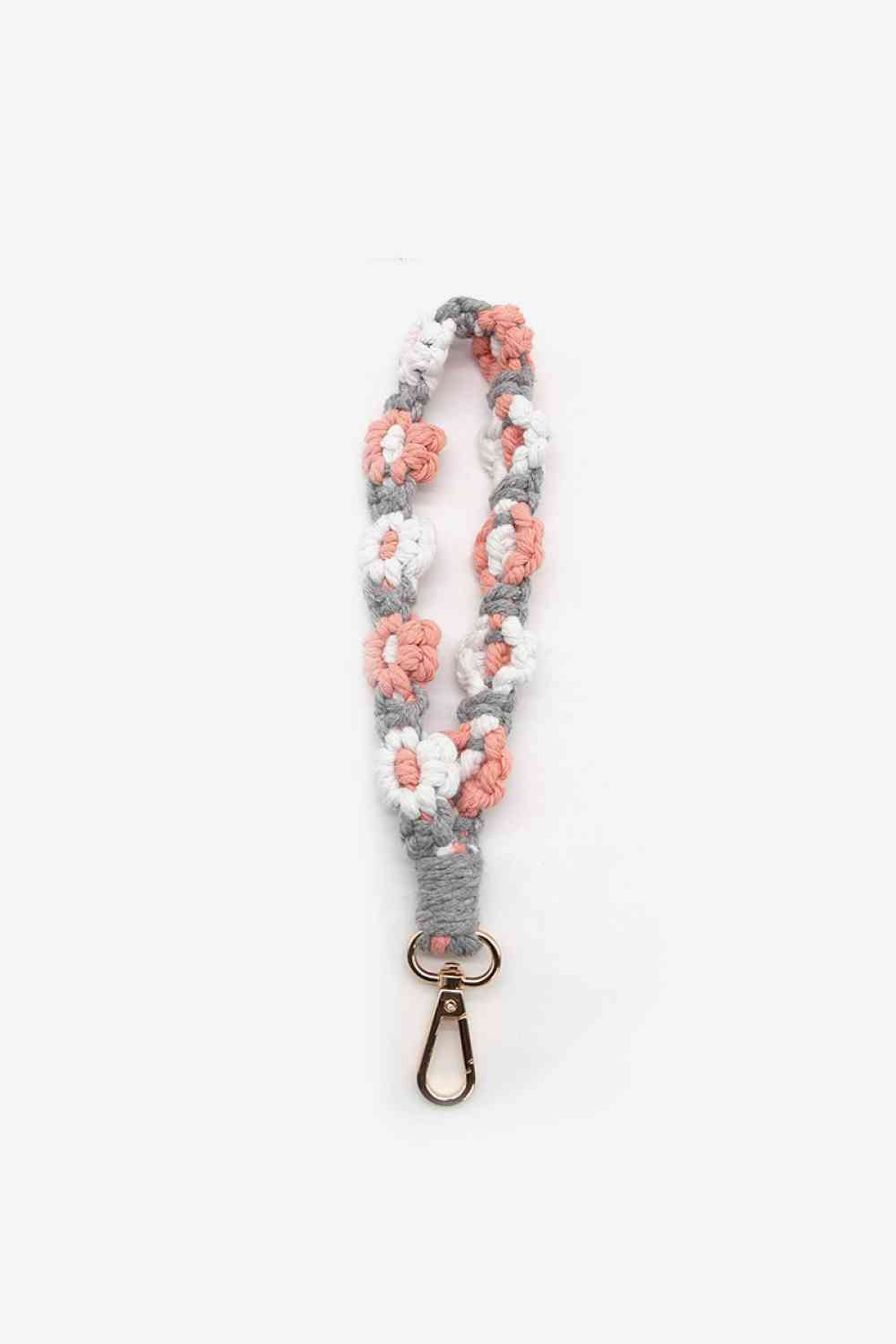 Assorted 4-Piece Macrame Flower Keychain