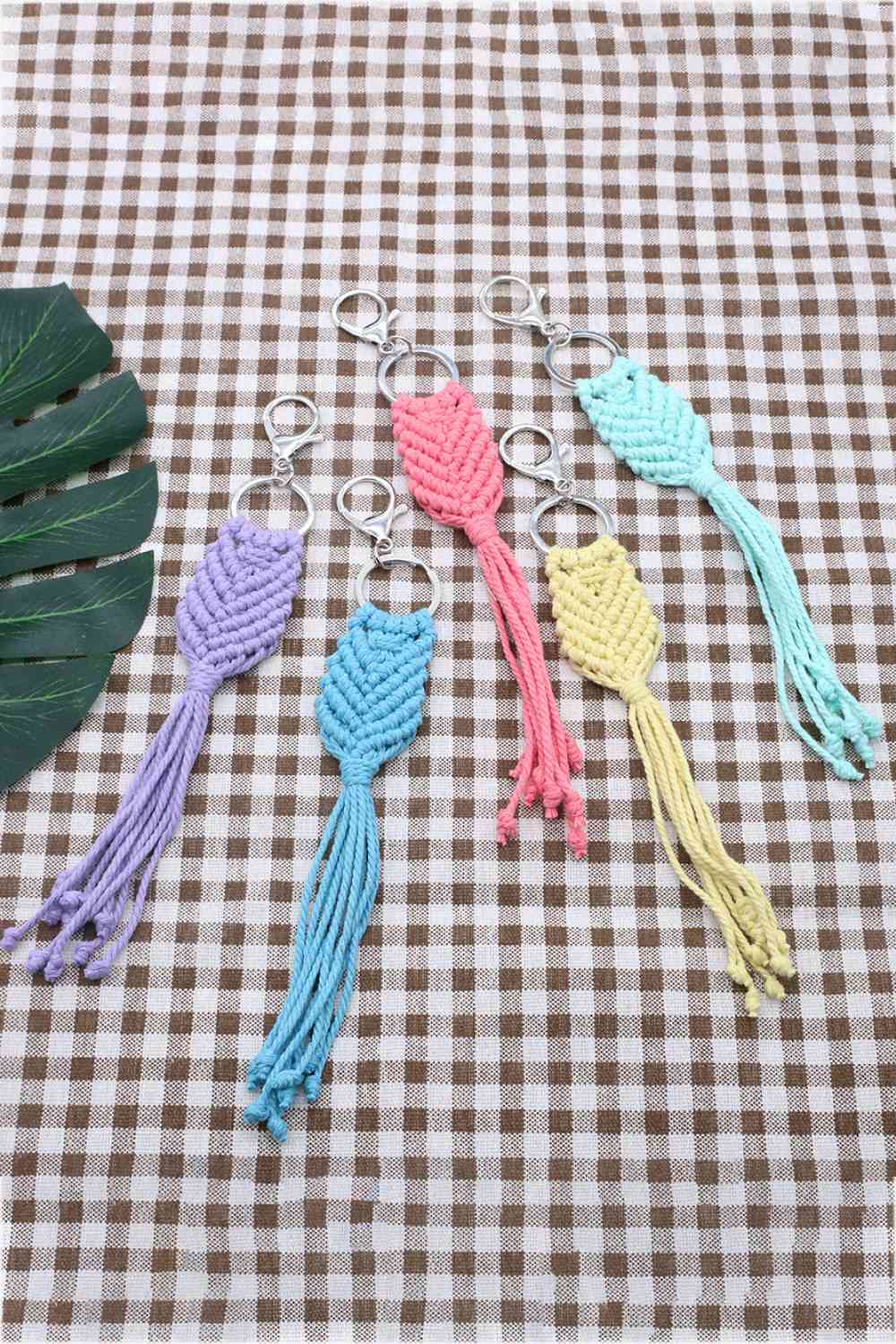 Assorted 4-Pack Handmade Fringe Keychain