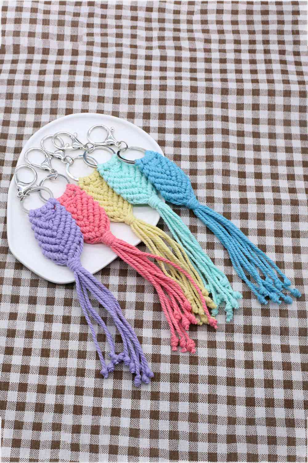 Assorted 4-Pack Handmade Fringe Keychain